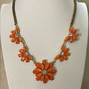 5 for $15 Orange Floral Necklace